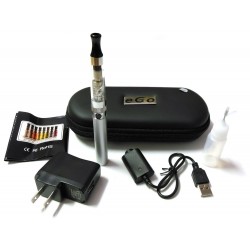 Cigarro Electrónico-Color Plata-EGO T Kit 900 mah-1.6 ml CE4 Atomizer-Cargador USB-Estuche