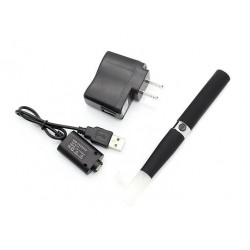 Cigarro Electrónico-Color Negro-EGO T Kit 1300 mah-Atomizador Cónico-Cargador USB-Estuche-E-Liquid