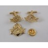 Set Gemelos + Pin - Dorado - Escuadra y Compas