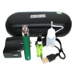 Cigarro Electrónico-Color Verde-EGO T Kit 900 mah-1.6 ml CE4 Atomizer-Cargador USB-Estuche