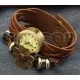 Reloj Pulsera - Casual - Correa de Cuero - Estilo Punk Retro - Pendiente Flor