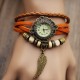 Reloj de Pulsera - Estilo Vintage - Correa 100% cuero - Pendiente Ala